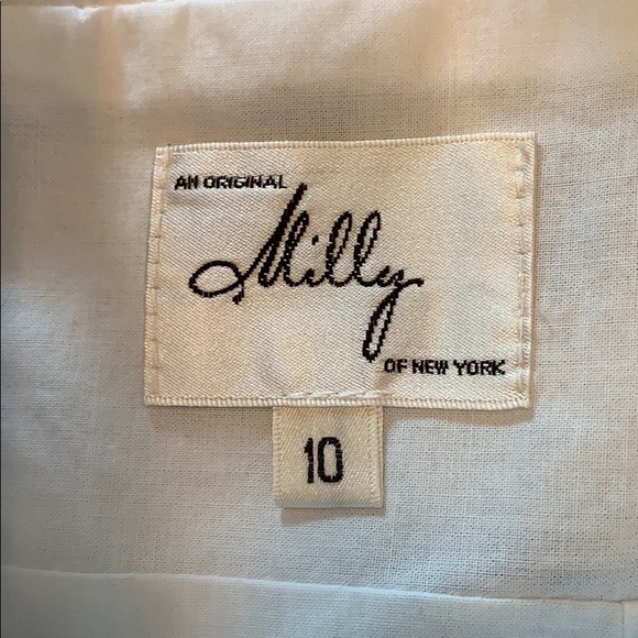 MILLY  SIZE 10  BNWT BLUE AND WHITE LINEN DRESS - Picture 3 of 4